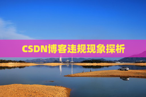 CSDN博客违规现象探析